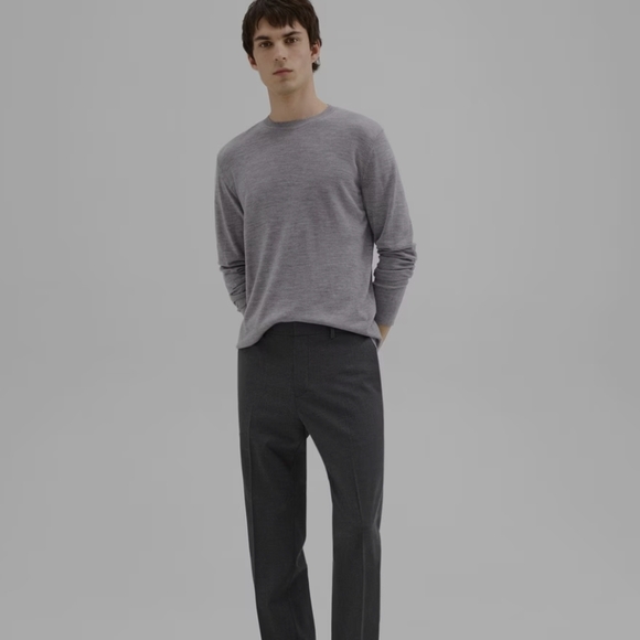 New Theory Men's Zaine T Dark Charcoal Traceable Wool Dress Pants 36 X 34 🆕 - Picture 1 of 8